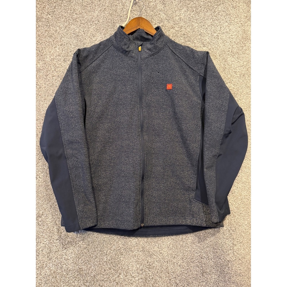 McDonald's Jacket Mens XL Gray Apparel Collection Full Zip Employee Uniform *